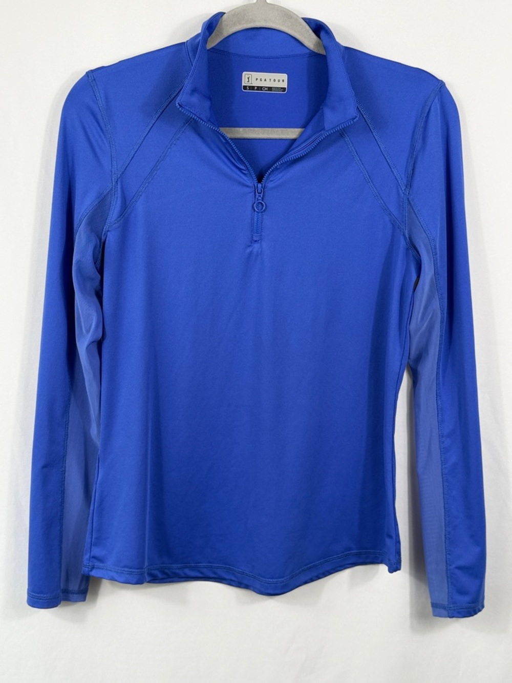 PGA Tour Blue‎ Long Sleeve Quarter-Zip Performance Top. Womens Size S. Golf